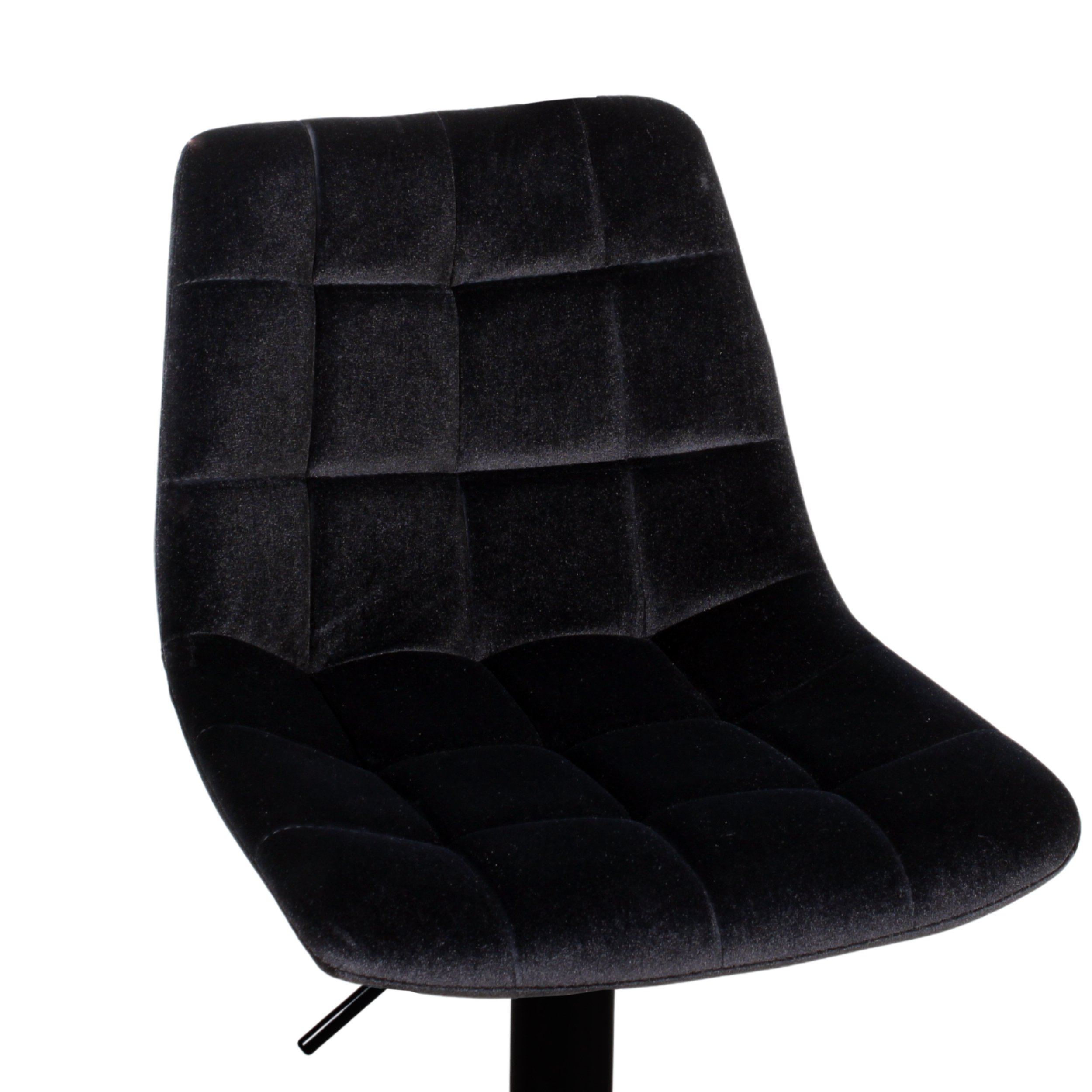 Барный стул на газлифте ЛИОН черный велюр, цвет основания черный