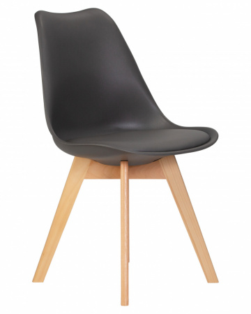 Обеденный стул DOBRIN JERRY SOFT, цвет сиденья темно-серый (G-04), цвет основания светлый бук