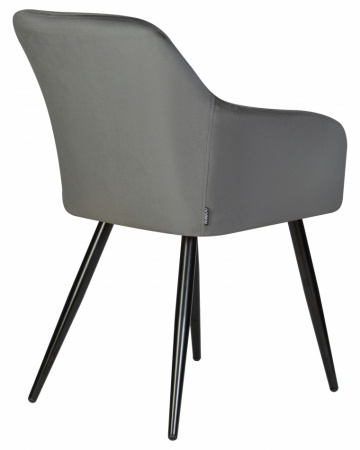 Обеденный стул DOBRIN 8266-LML ROBERT, черные матовые ножки, велюр V108-92 Антрацит