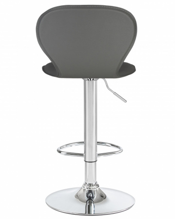 Барный стул на газлифте DOBRIN ELISA серый экокожа, цвет основания хром