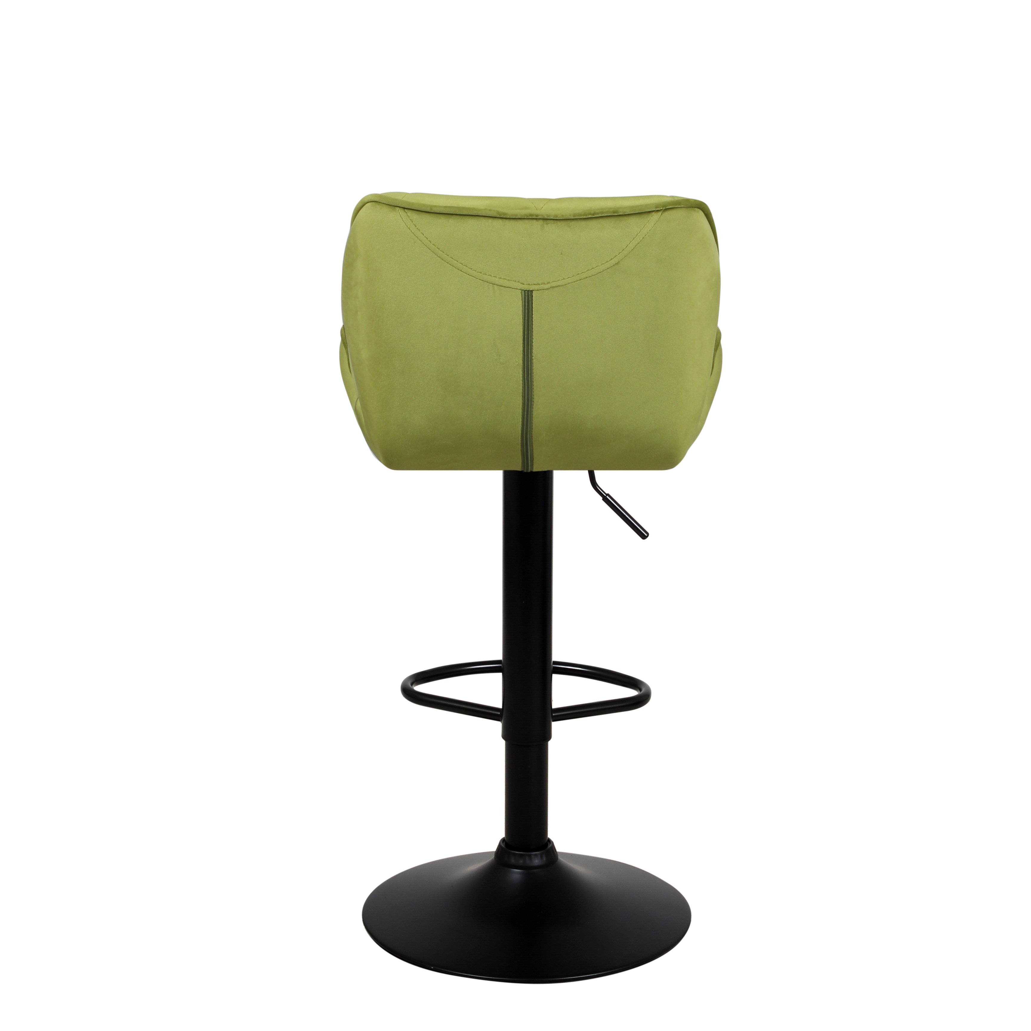Барный стул на газлифте КРИСТАЛЛ оливковый велюр, цвет основания черный