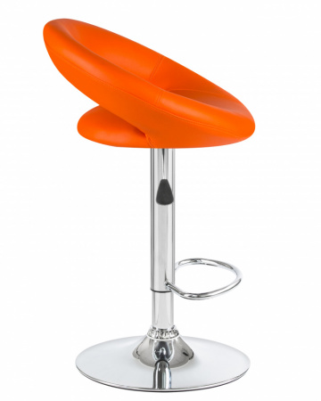 Барный стул на газлифте DOBRIN MIRA оранжевый экокожа, основание хром
