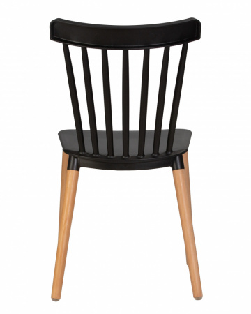 Обеденный стул DOBRIN THEO 687PP-LMZL, ножки светлый бук, цвет черный пластик (B-03)