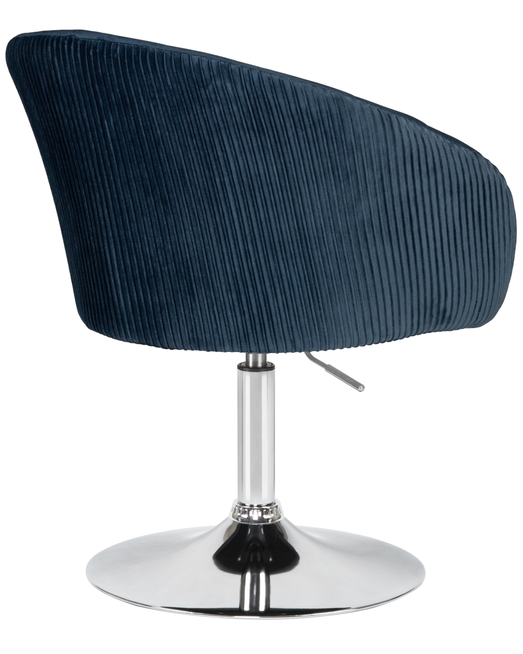 Кресло дизайнерское DOBRIN EDISON LM-8600, синий велюр (1922-20), основание хромированная сталь