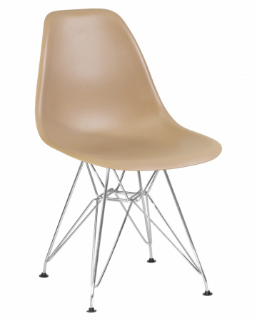 Обеденный стул DOBRIN DSR, ножки хром, цвет бежевый пластик (GR-03)