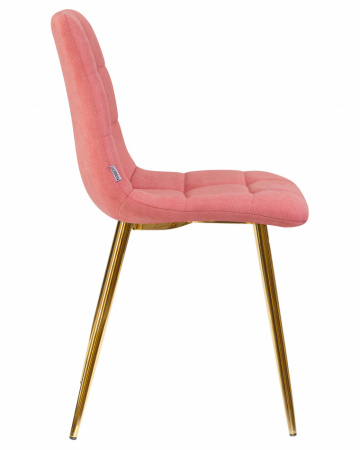Обеденный стул DOBRIN ALEX, золотые ножки, розовая ткань (UF860-05B)