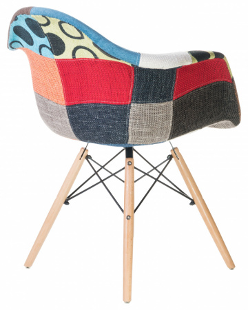 Обеденный стул DOBRIN DAW PATCHWORK, цвет сиденья мозаика, цвет основания светлый бук